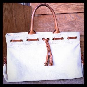 Dooney & Bourke Leather Fabric Purse Handbag